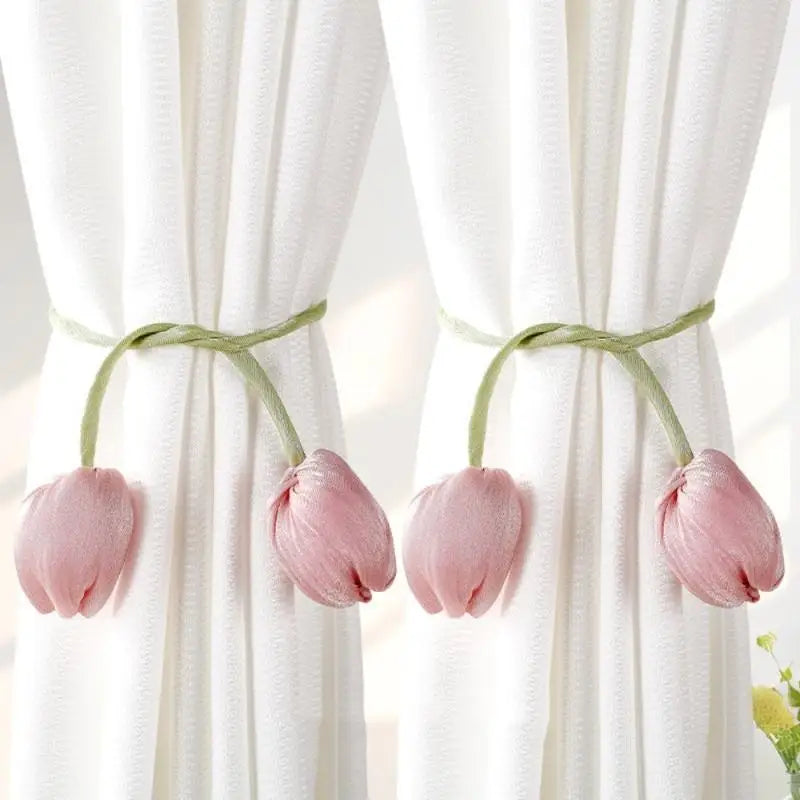 Elegant Tulip Curtain Tiebacks | Adjustable Rope Straps 4 Colors Curtain Tiebacks Qme