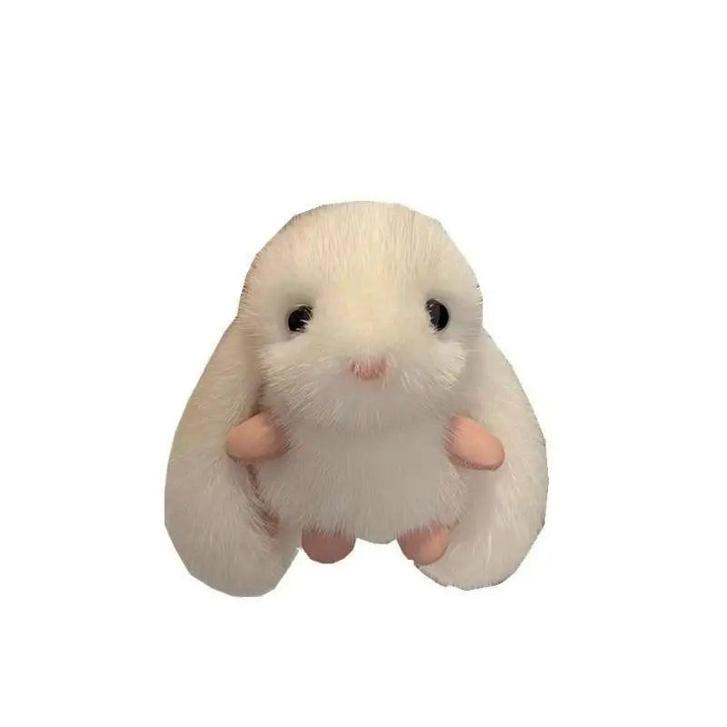 Plush Rabbit Keychain – Fluffy Soft Bunny Charm Pendant Plush Keychain Charm Qme