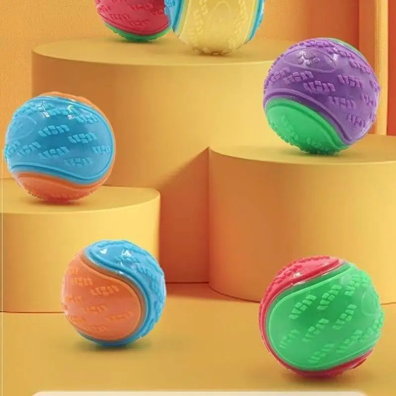 Durable Dog Chew Ball Interactive Pet Toy – Rubber & Fleece Dog Chew Toy Qme