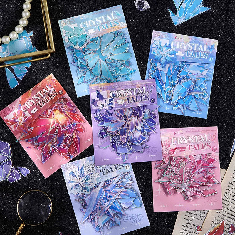 20 Sheets Crystal Graffiti Stickers – DIY Scrapbook & Decor Decorative Stickers Qme