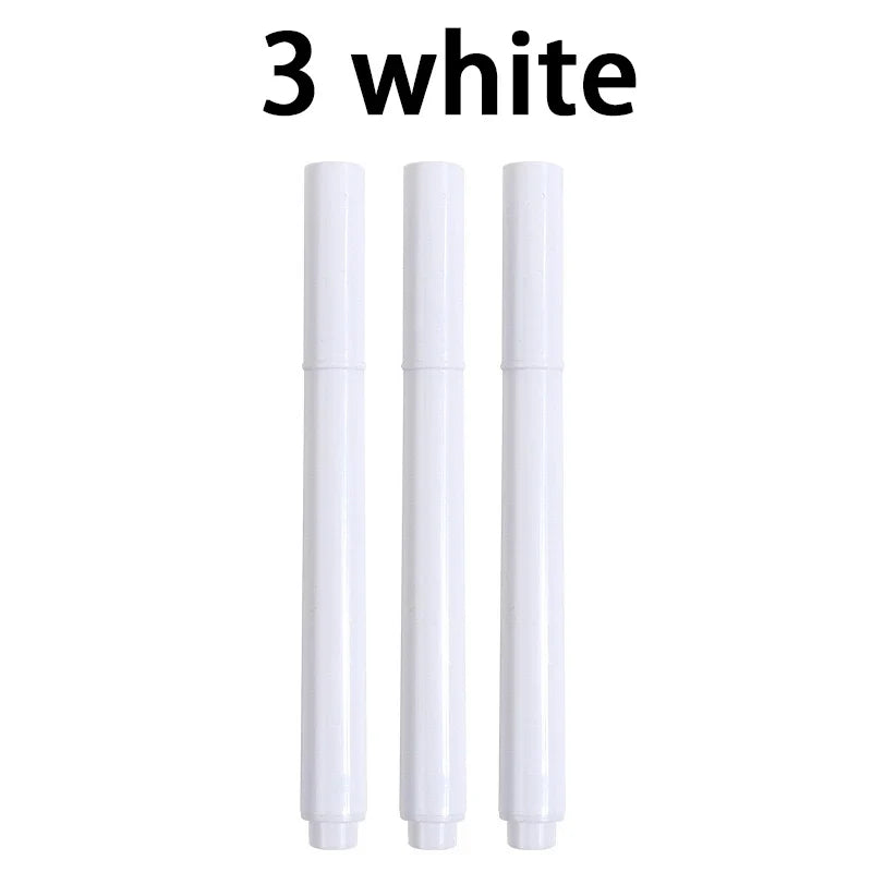 White Liquid Chalk Erasable Markers – Glass & Whiteboard Pens Liquid Chalk Markers Qme 3 white