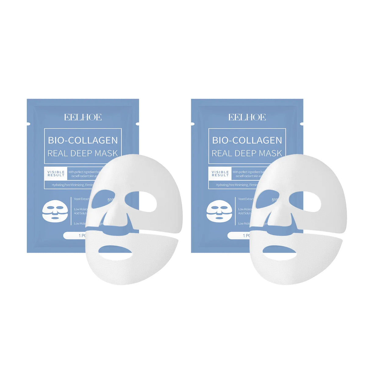 EELHOE Bio Collagen Face Mask – Firming & Brightening Sheet Mask Collagen Face Mask Qst 2pcs