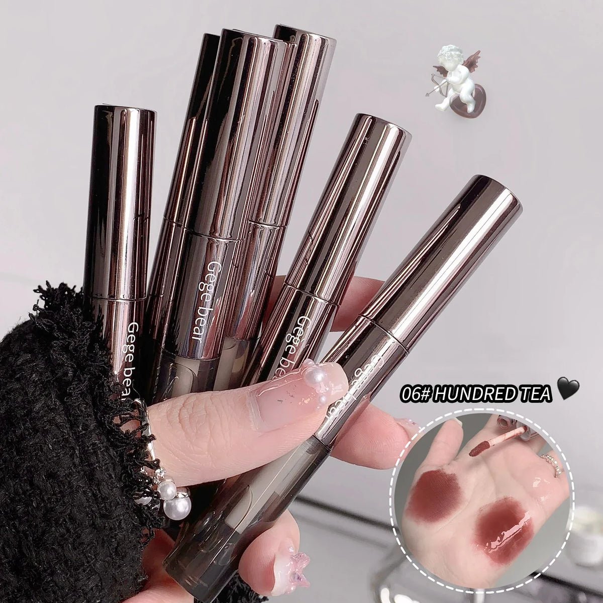 Gegebear Double-Ended Lip Glaze – Matte & Mirror Gloss Lip Glaze Qme