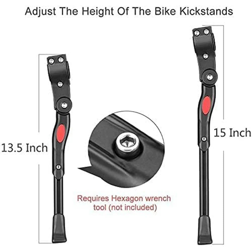 Adjustable Aluminum Alloy Bike Kickstand – Non-Slip Rear Side Bike Kickstand Qme