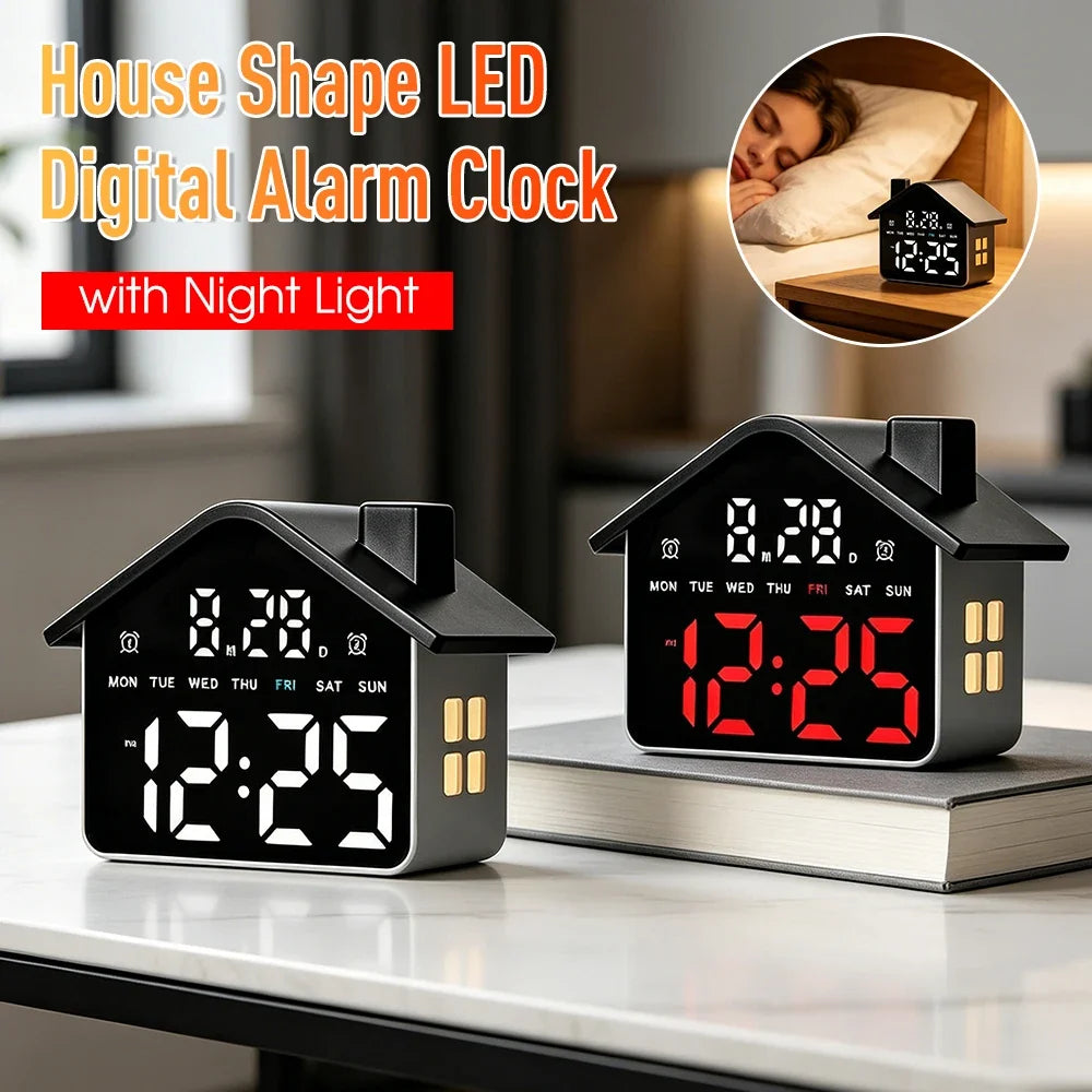 LED Table Clock USB Charging, 12 Colors – Desk & Bedside LED Table Clock Qme