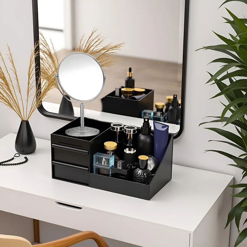 Men's Cologne & Perfume Organizer Stand with Drawers – Black Cologne Organizer Stand Qme