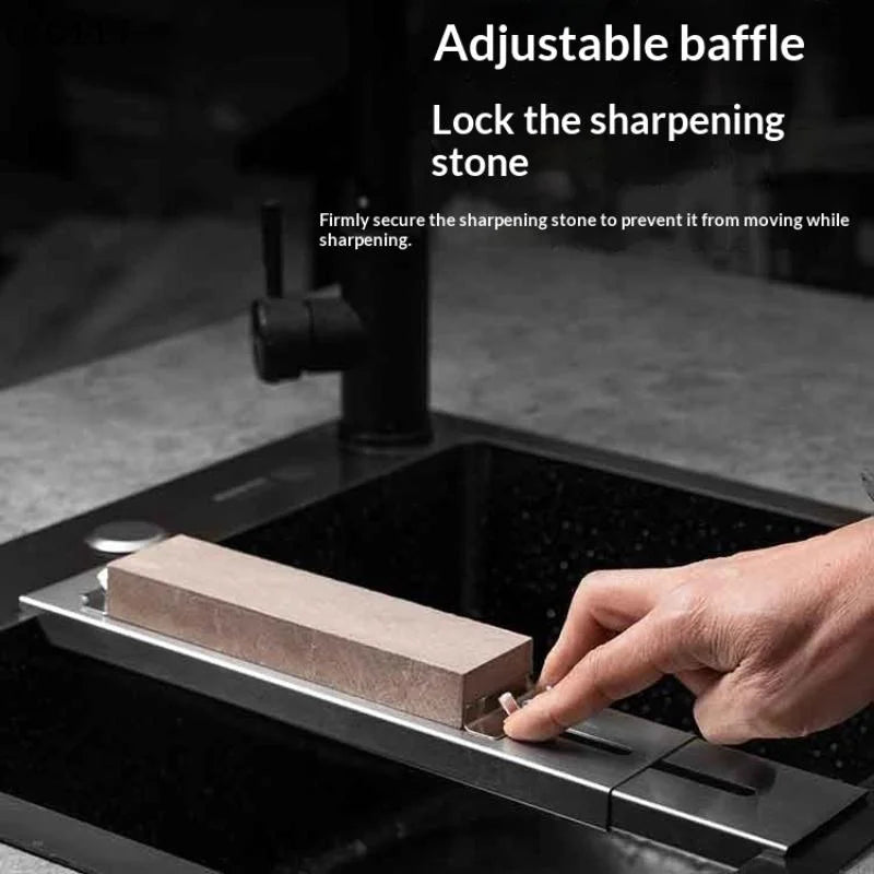 Stainless Steel Retractable Sink Whetstone Holder & Stone Rack Whetstone Holder Qme