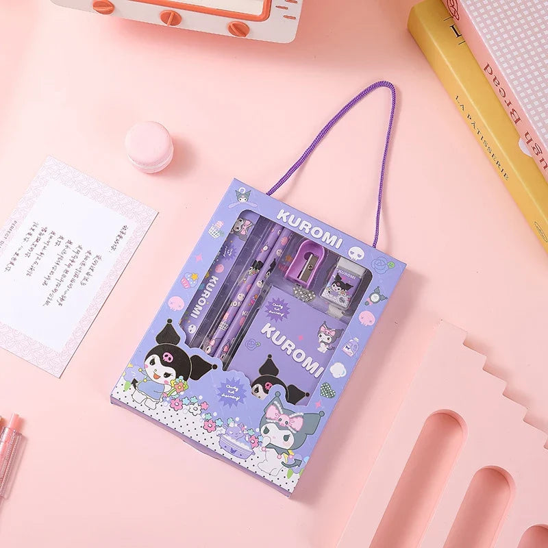 Hello Kitty Kuromi Stationery Gift Box Set – Ruler, Pencil & Eraser Stationery Gift Set Qme