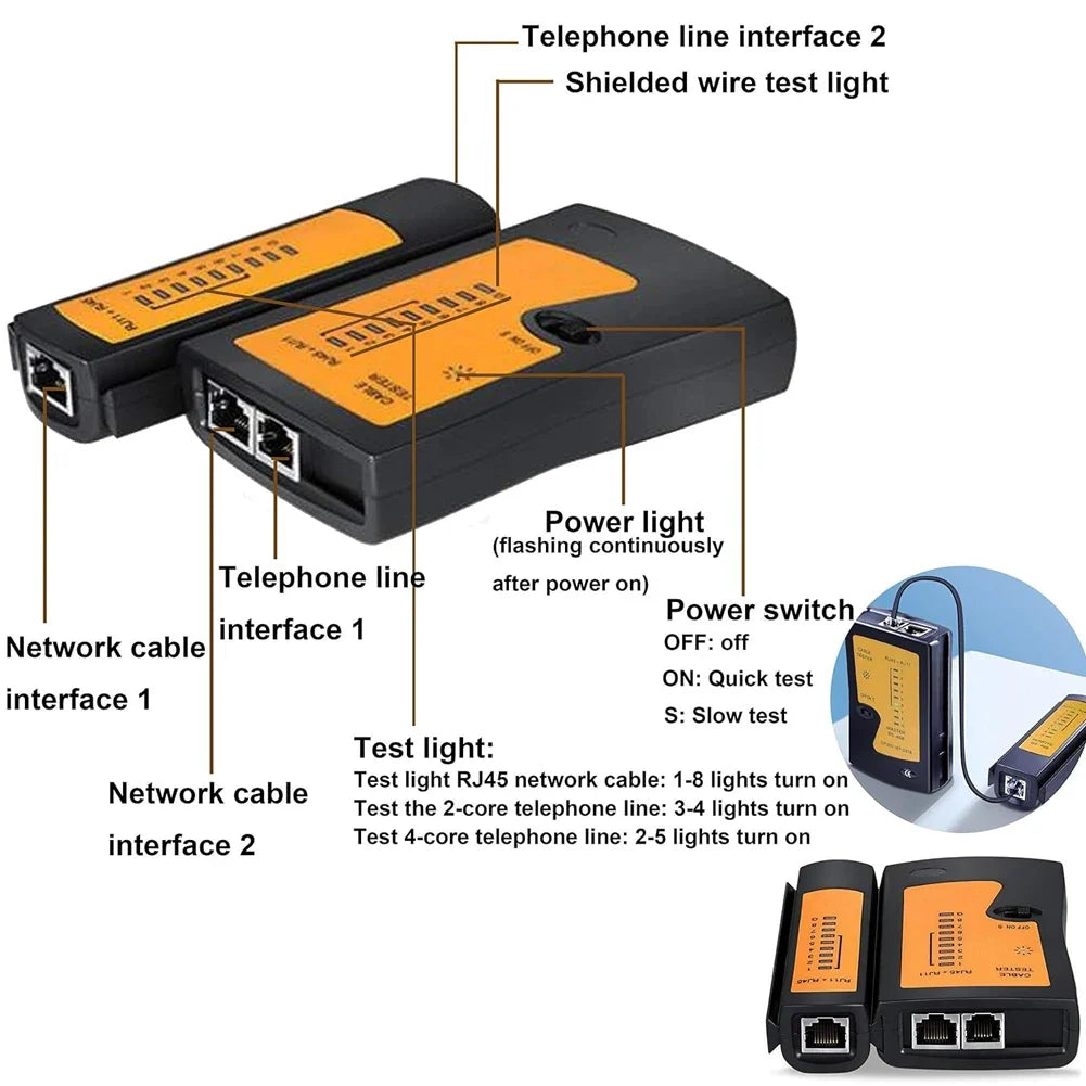 RJ45 Crimp Tool Kit – Cat5 Cat6 Cat7 Ethernet Crimping Set Ethernet Crimp Tool Kit Qme