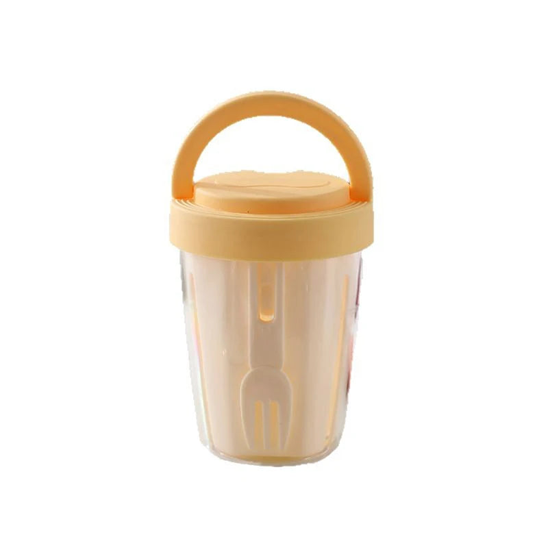 Portable Salad Cup with Drainage, Lid & Fork – Leak-Proof Food Storage Cup Qst