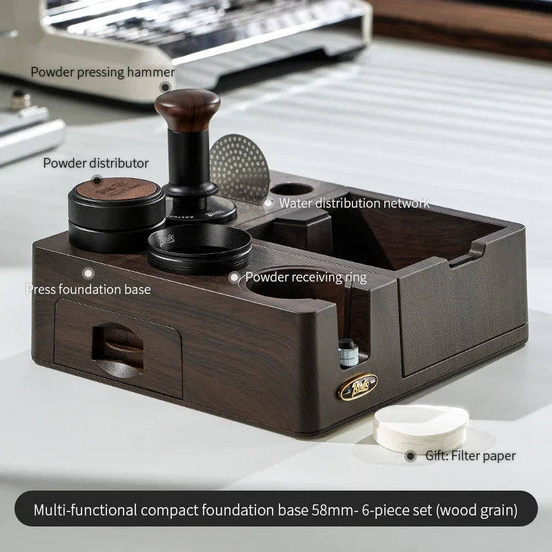 Bincoo 51–58mm Tamper Station & Portafilter Holder | Barista Kit Espresso Tamper Station Qst 58MM grain 6pcs set