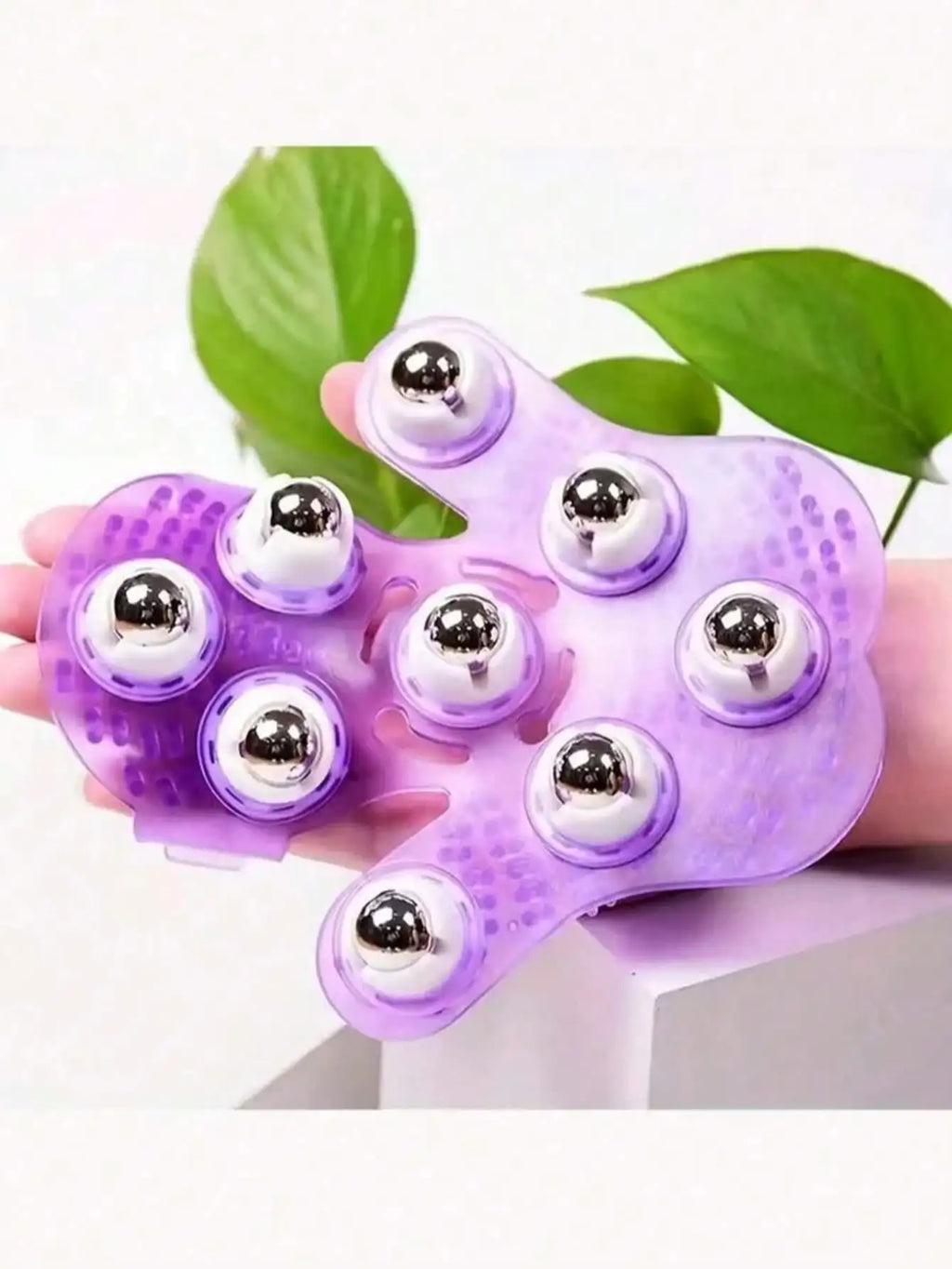 360 Rotating Silicone Body Massager with 9 Steel Balls Handheld Body Massager Qme