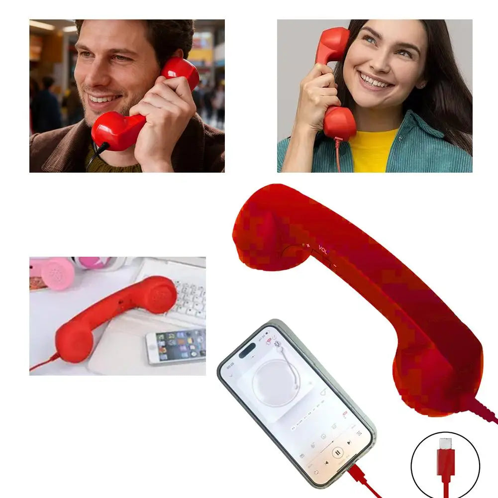 Retro USB-C Telephone Handset Microphone – 10 Colors USB-C Phone Handset Qme