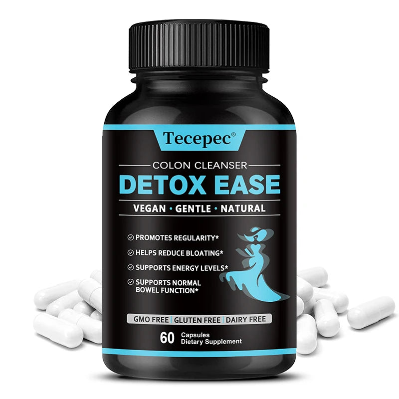 Tecepec Colon Cleanser Capsules – Vegan Fiber & Probiotics Digestive Supplement Qst 60 count-1 bottle