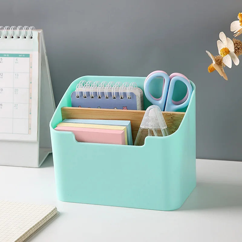 Multi-Function Desktop Remote Control & Storage Organizer Box Desktop Storage Organizer Qme