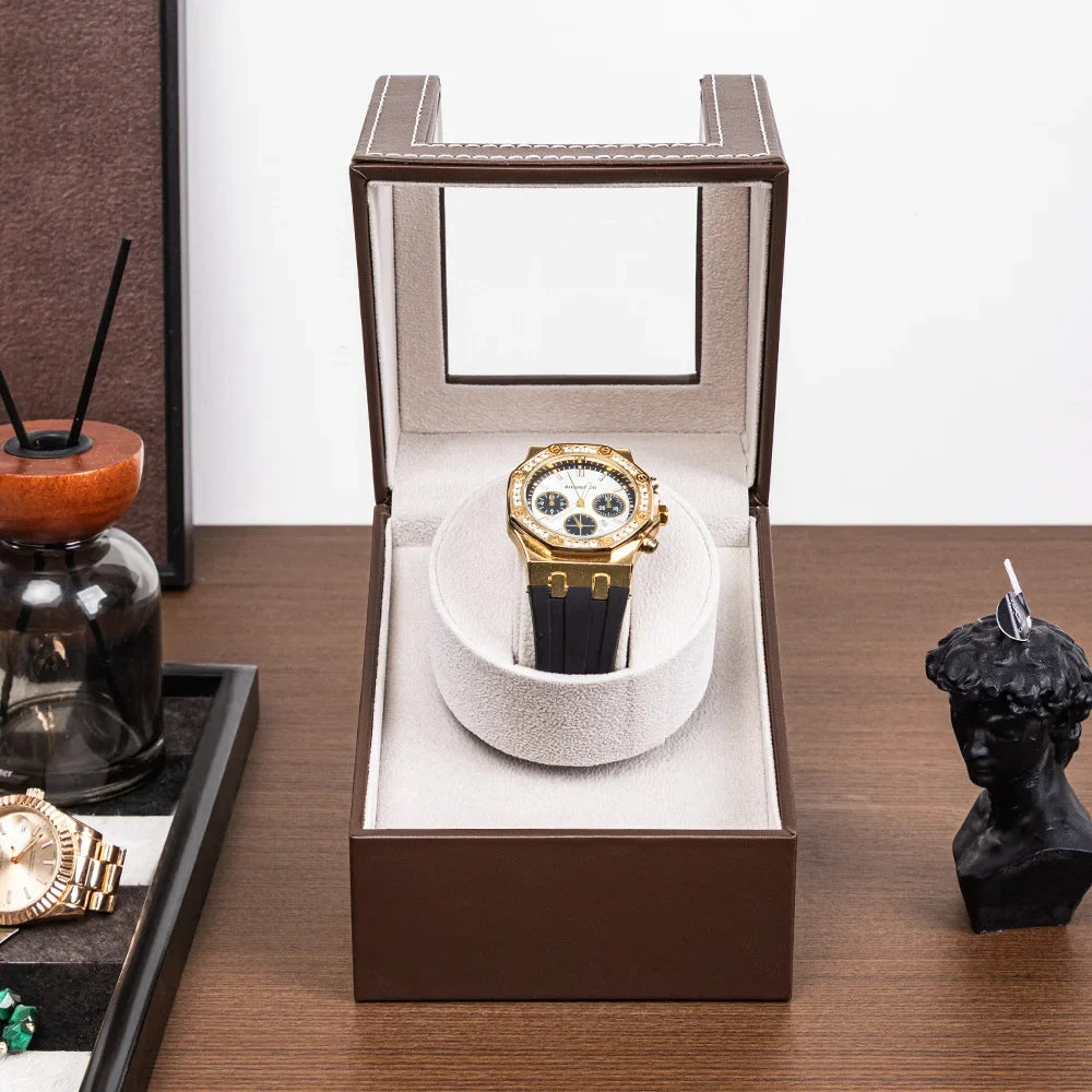 Automatic Watch Winder Box for Mechanical Watches | PU Leather Watch Winder Box Qme