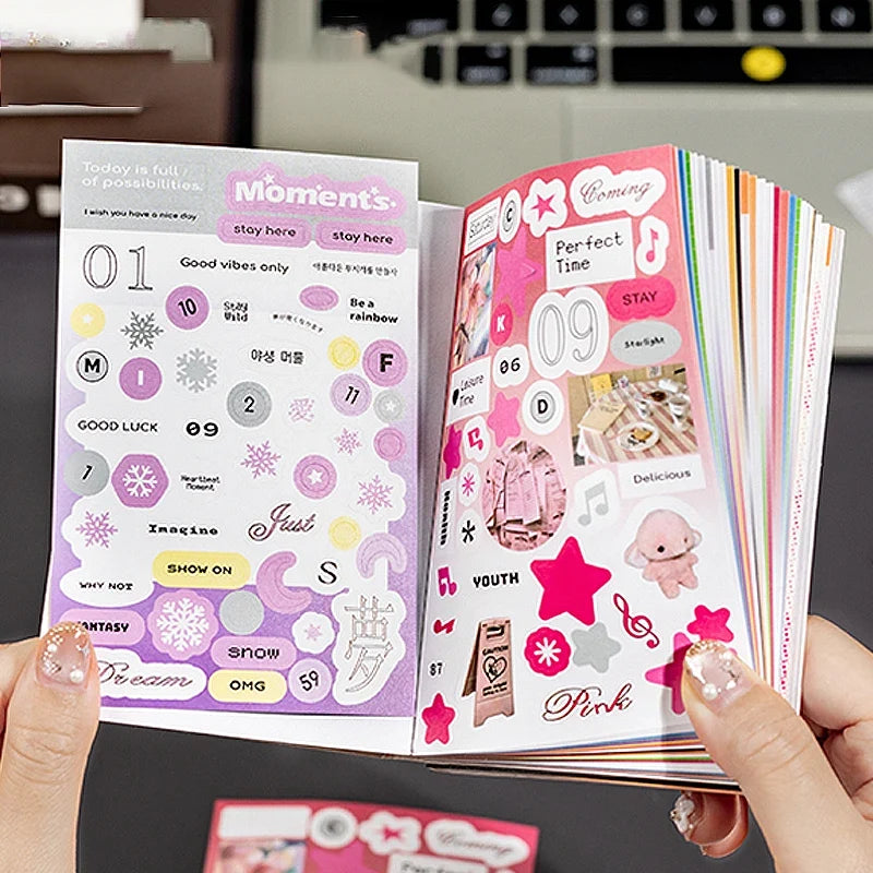 Y2K Sweet Cool Sticker Book – Scrapbooking & Craft Decor Decorative Sticker Book Qme