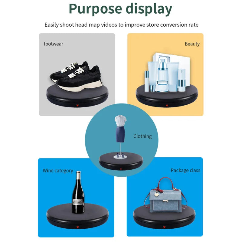 45CM Motorized 360° Rotating Display Stand – 100kg Turntable Rotating Display Stand Qst