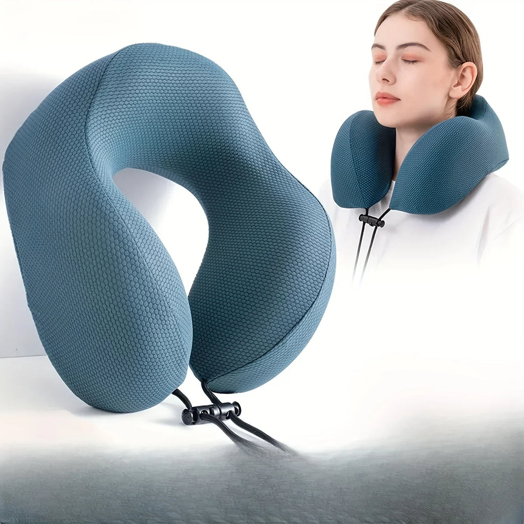 U-Shaped Memory Foam Travel Neck Pillow – Camping & Office Travel Neck Pillow Qme