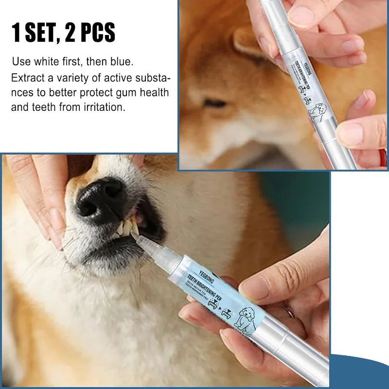 Pet Toothbrush Pens 2-Pack – Teeth Cleaning for Cats & Dogs Pet Toothbrush Qme