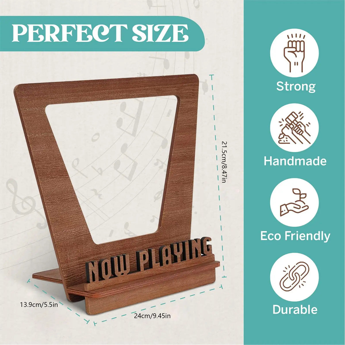 Wooden Now Playing Vinyl Record Holder Display Stand & Rack Vinyl Record Stand Qme