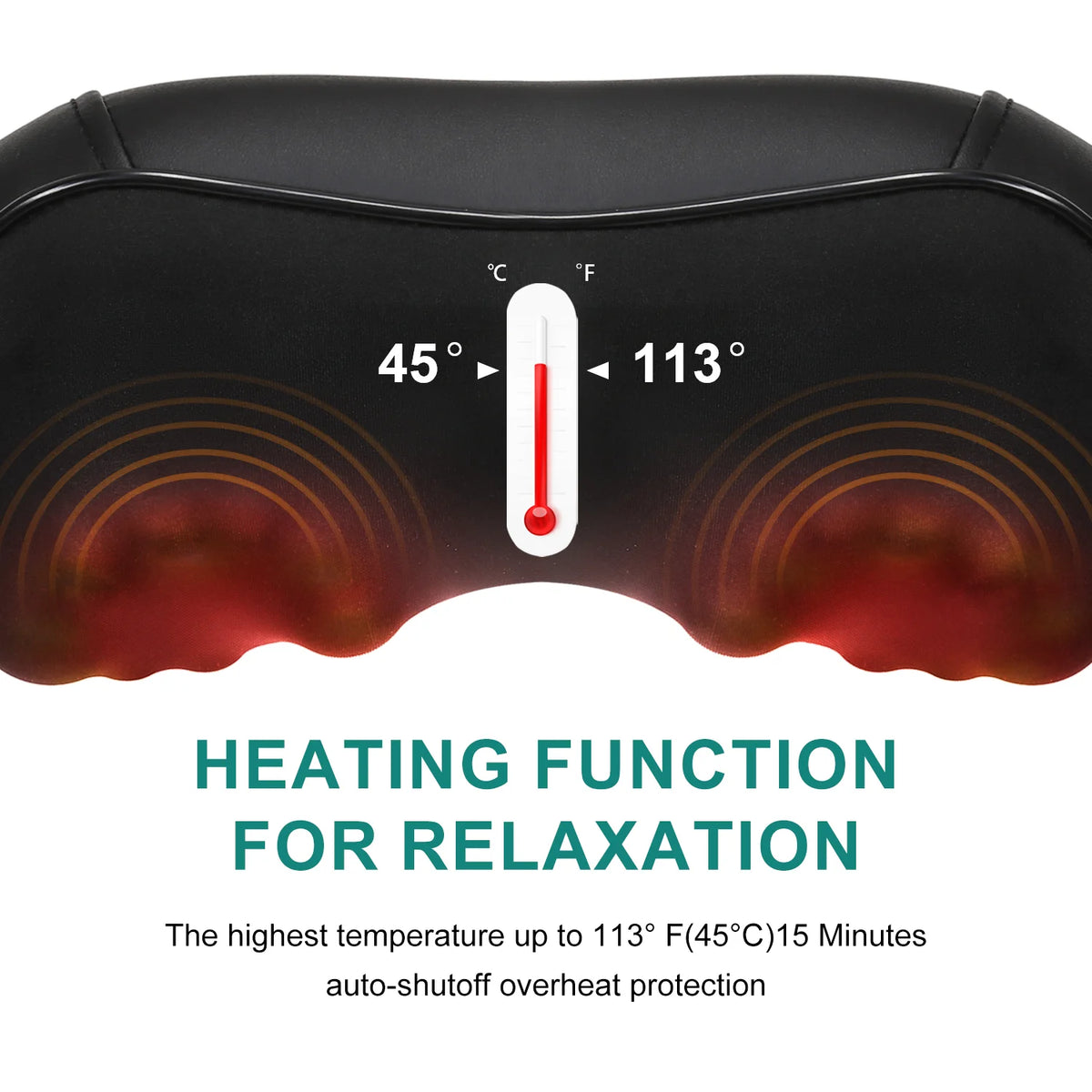 Leercon Shiatsu Neck & Back Massager with Heat – Wireless Shiatsu Neck Massager Qst