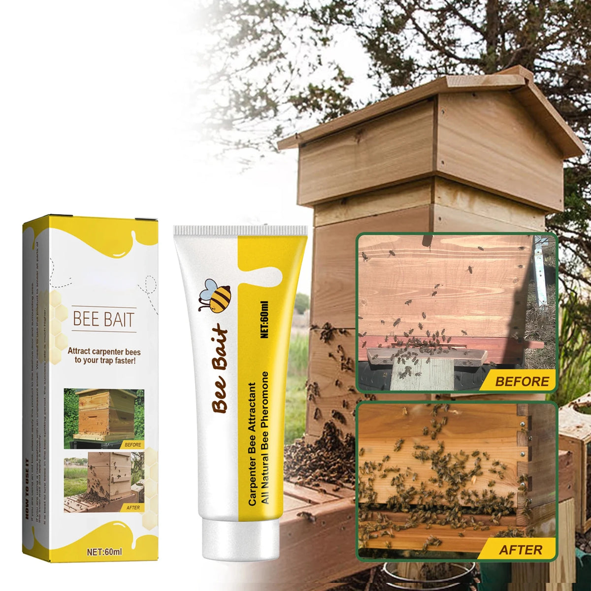 Bee Swarm Attractant Lure 60ml – Queen Pheromone Bait Beekeeping Attractant Qst