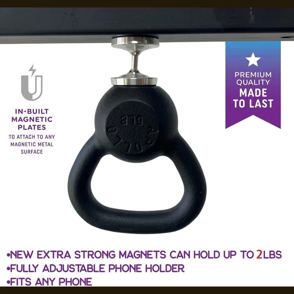 Dual Magnetic Gym Phone Holder – 360° Double-Sided Mount Magnetic Phone Mount Qme
