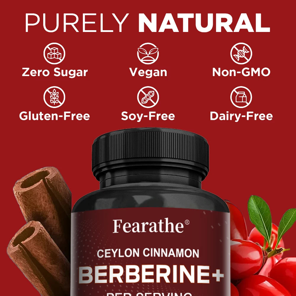 Berberine & Ceylon Cinnamon Capsules | Antioxidant Support Herbal Supplement Qst