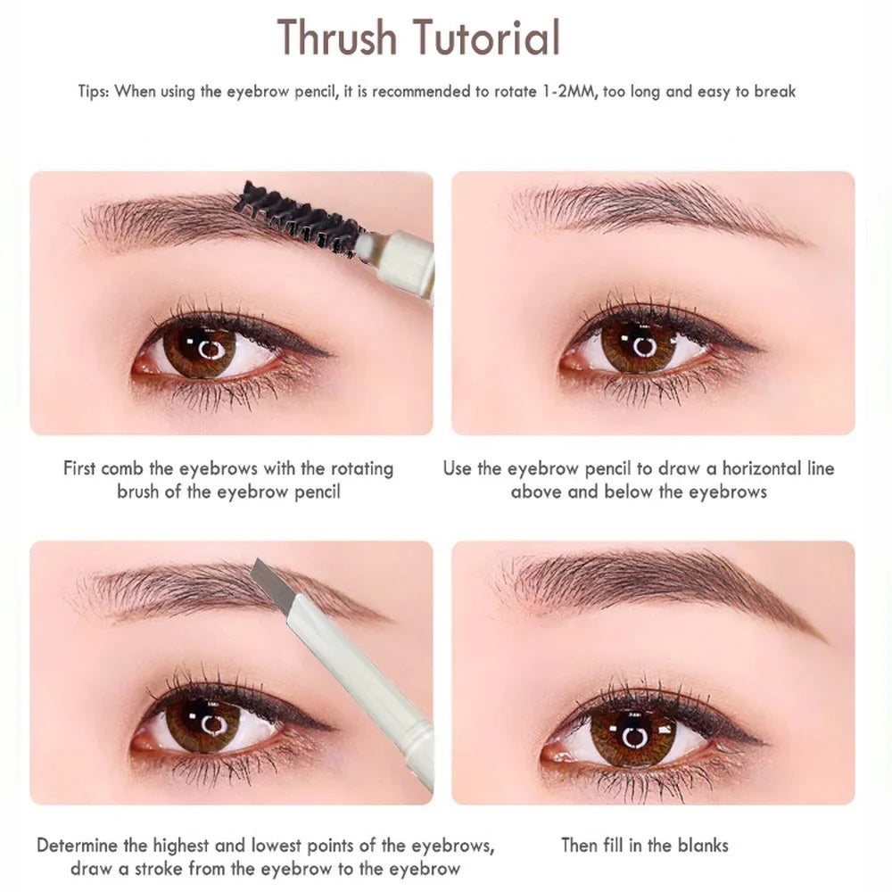 Qme Double-Ended Waterproof Eyebrow Pencil | 4 Shades Eyebrow Pencil Qme