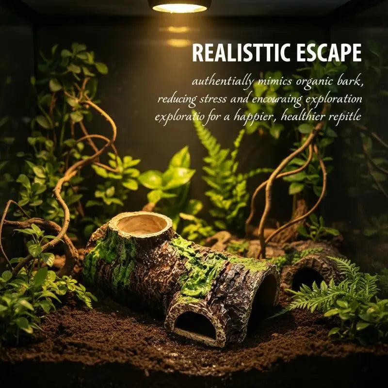 Natural Bark Reptile Hideaway Cave | Lizard & Snake Shelter Reptile Hideaway Cave Qme