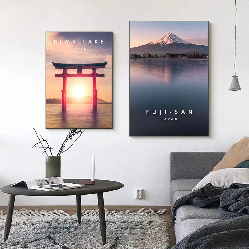 Tokyo Kyoto Pastel Anime City Canvas Wall Art – Unframed Canvas Wall Art Qst