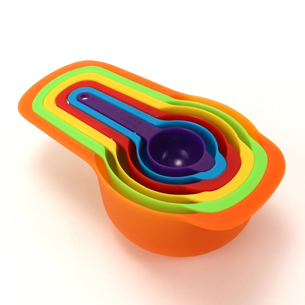 Rainbow Measuring Cups & Spoons Set – Accurate Baking Tools Measuring Cup Set Qme Random