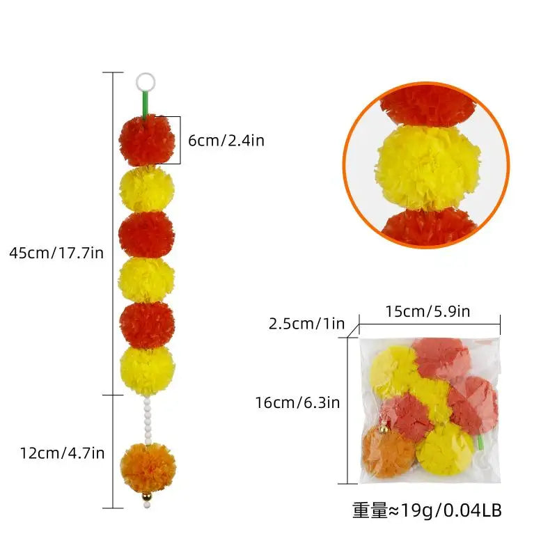 Marigold Flower Garland – Halloween, Diwali & Fiesta Décor Floral Party Garland Qst 1