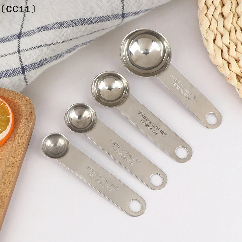 Stainless Steel Measuring Spoon with Scale Ruler & Egg Beater Measuring Spoon Tool Qme