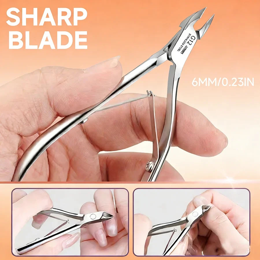 Professional Stainless Steel Cuticle Trimmer – 5mm Sharp Jaw Cuticle Trimmer Qme