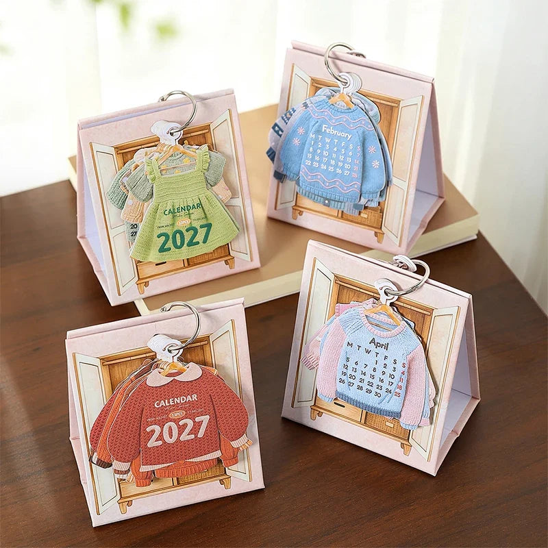 2027 Wardrobe-Shaped Mini Desk Calendar – Cute Creative Design Mini Desk Calendar Qme