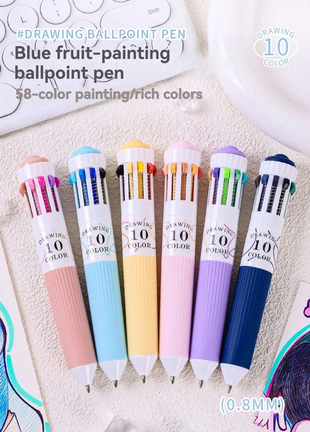 10-in-1 Multicolor Ballpoint Pen | 28–60 Colors Fine Point Multicolor Ballpoint Pen Qme