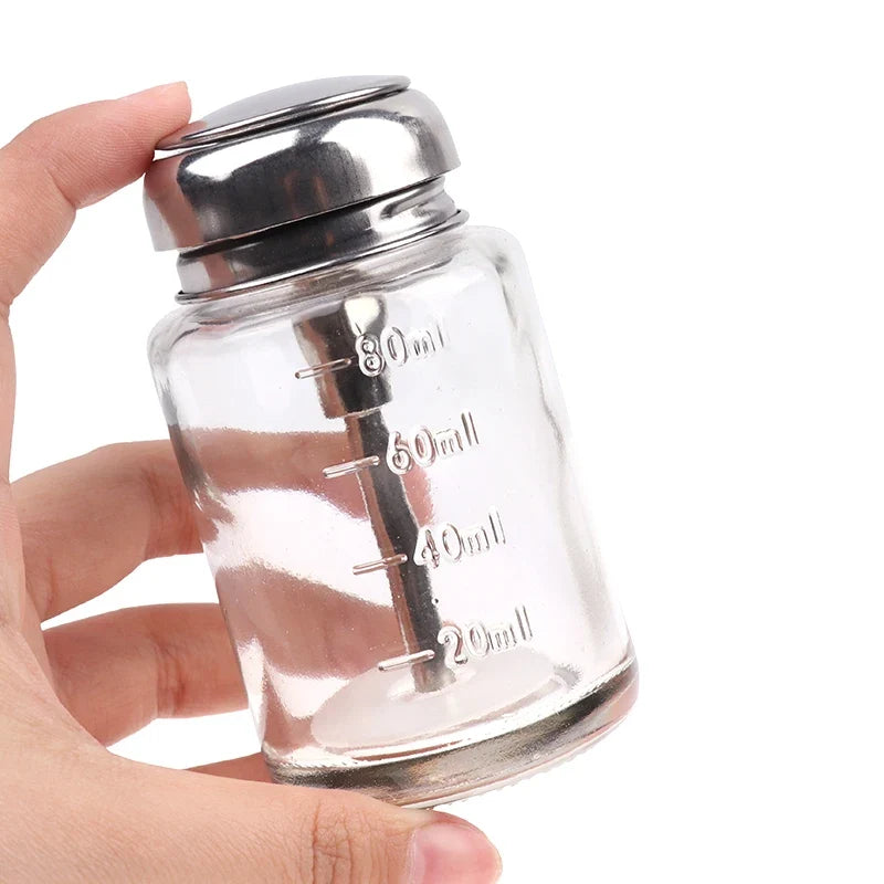 100ml Glass Airless Pump Bottle – Refillable Nail Polish Remover Refillable Pump Bottle Qme