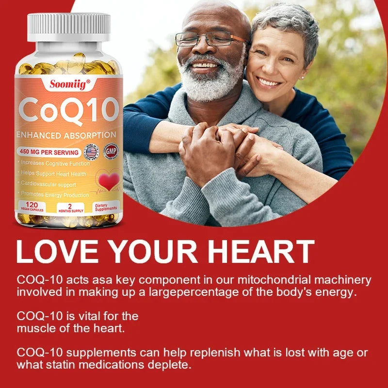 SOOMIIG CoQ10 Capsules – Energy, Heart & Immunity Supplement CoQ10 Supplement Qst