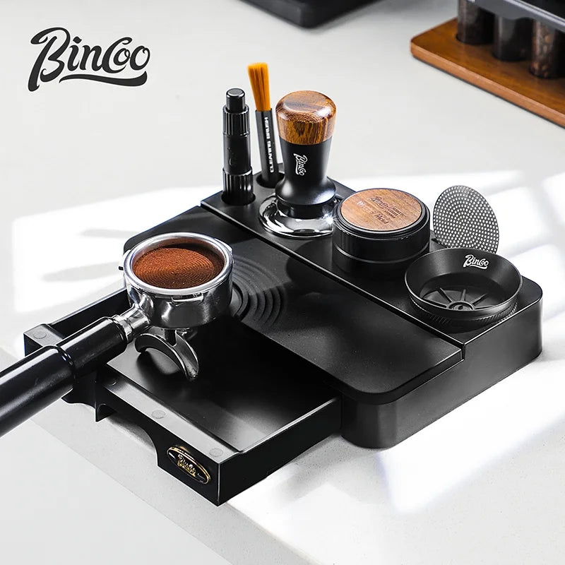 BINCOO Espresso Tamper, Distributor & Knock Box Set 51-58mm Espresso Barista Set Qst
