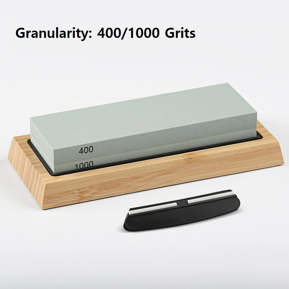 TURWHO Double-Sided Whetstone Set – Grit 240–10000 Whetstone Sharpener Qst 400 1000 bamboo L