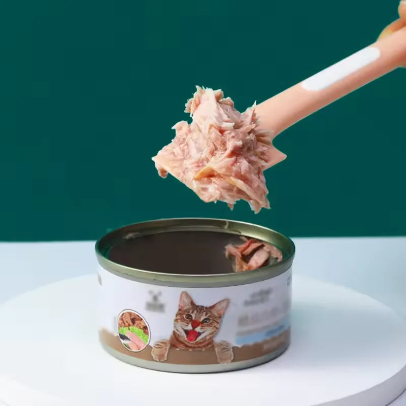 Pet Can Spoon & Lid Set – Cat Design, Food-Grade TPR Pet Feeding Accessory Qst