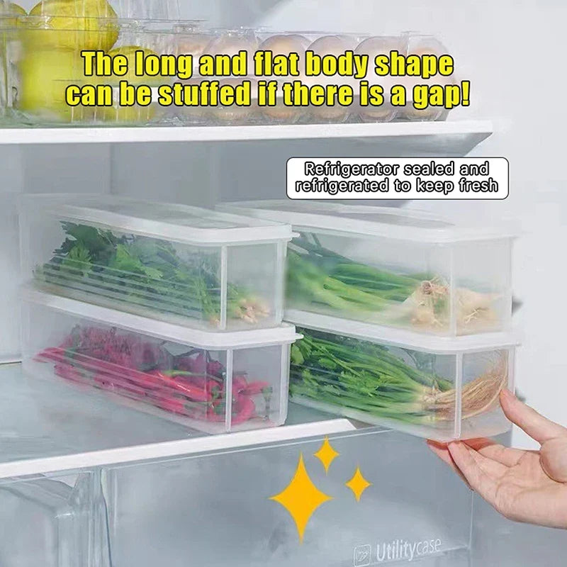 Clear Rectangular Refrigerator Organizer Boxes – Plastic Set Fridge Organizer Boxes Qme