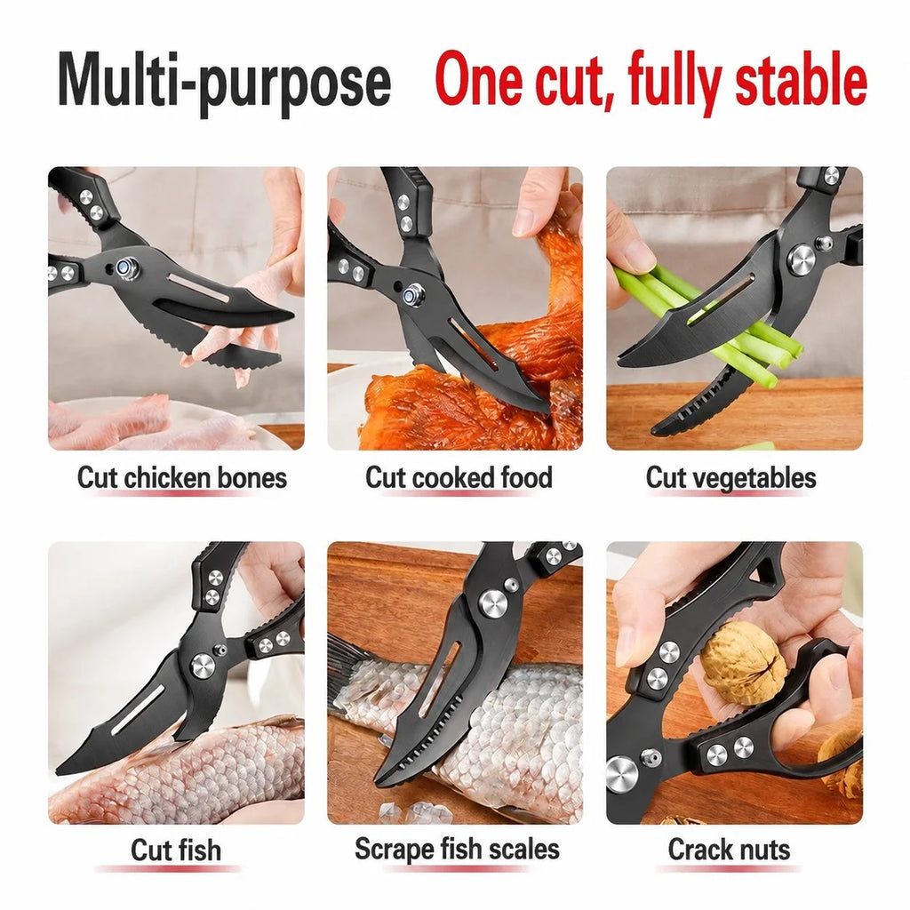 Ultra-Sharp Kitchen Scissors – Commercial Grade Stainless Steel Kitchen Scissors Qst