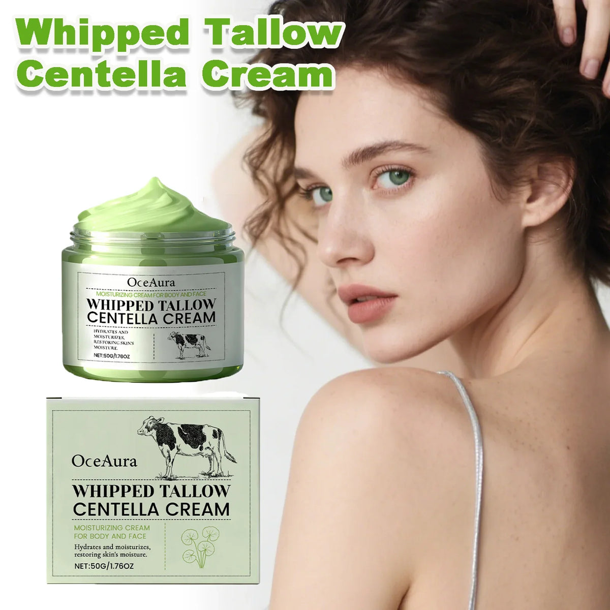 Whipped Tallow Centella Cream – Face & Body Hydrating Moisturizer Hydrating Face Cream Qme
