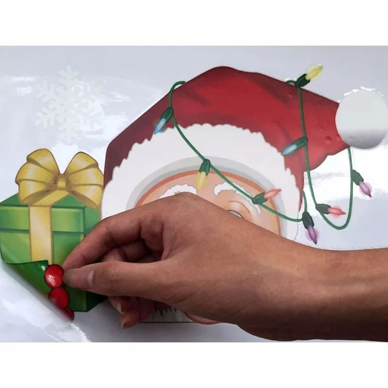 Christmas Static Window Clings – Santa Elk Snowflake Stickers Christmas Window Clings Qme