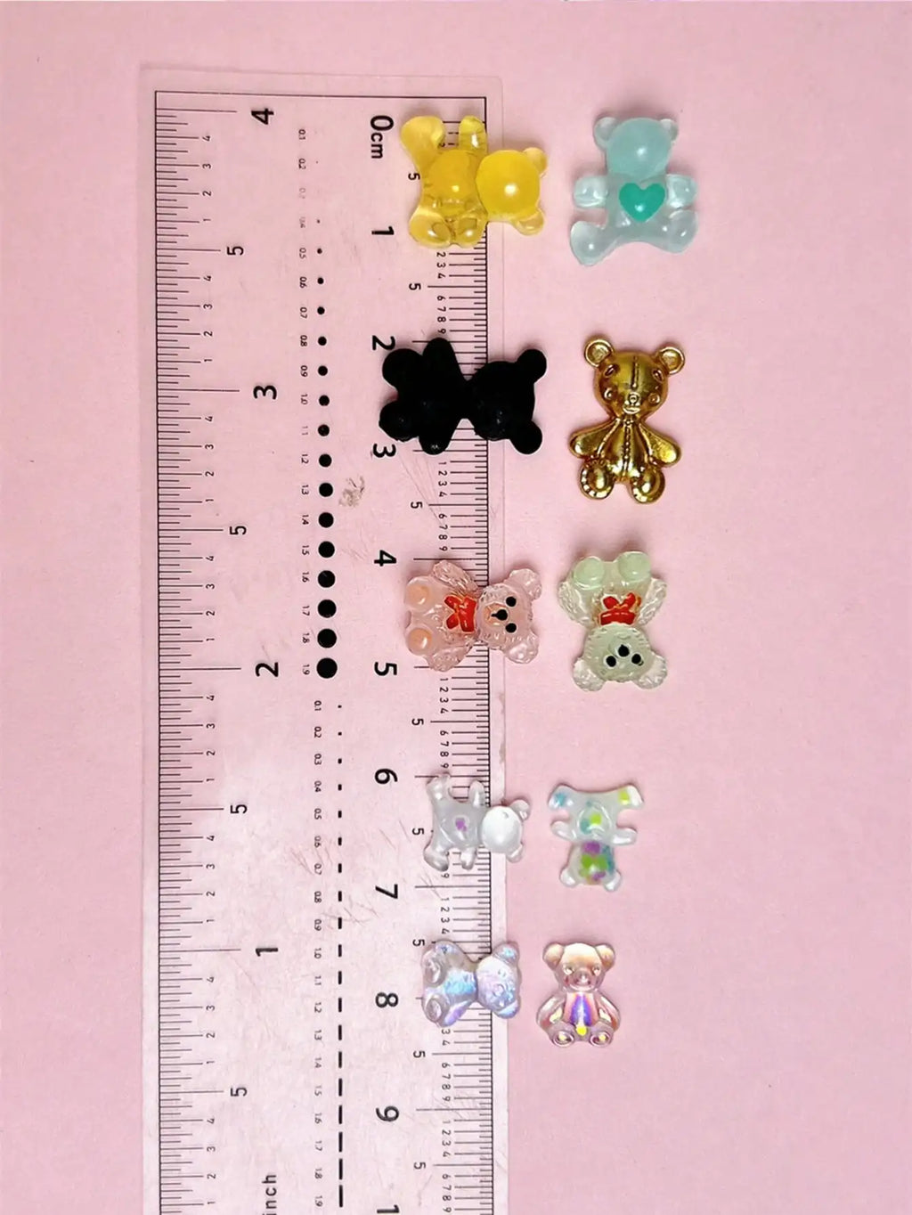 50-Pack Miniature Resin Charms – Cute Bear & Rabbit DIY Figures Resin Craft Charms Qme