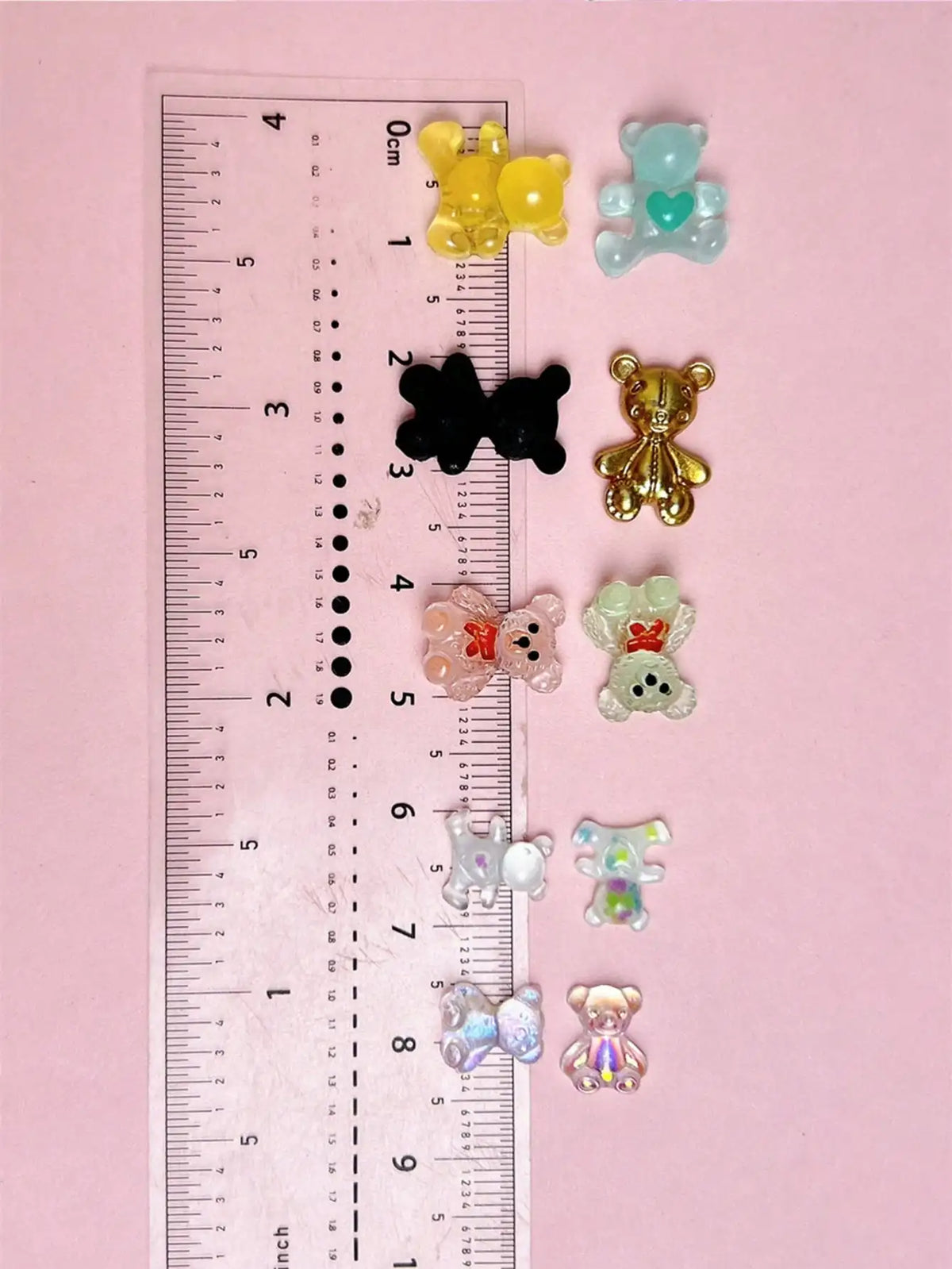 50-Pack Miniature Resin Charms – Cute Bear & Rabbit DIY Figures Resin Craft Charms Qme