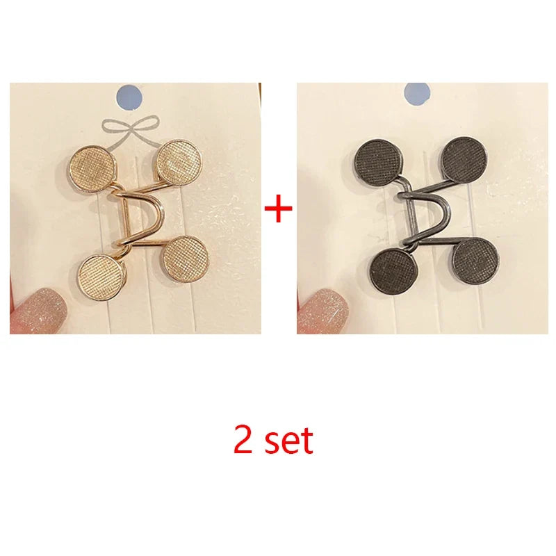 Women's Adjustable Metal Waist Clip Pin for Skirts & Jeans Waist Clip Pin Qme 2SET-H